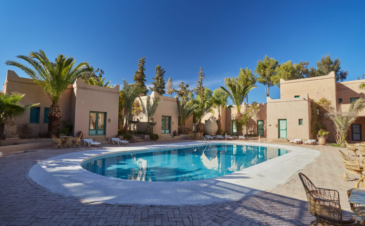 The inner courtyard with a swimming pool