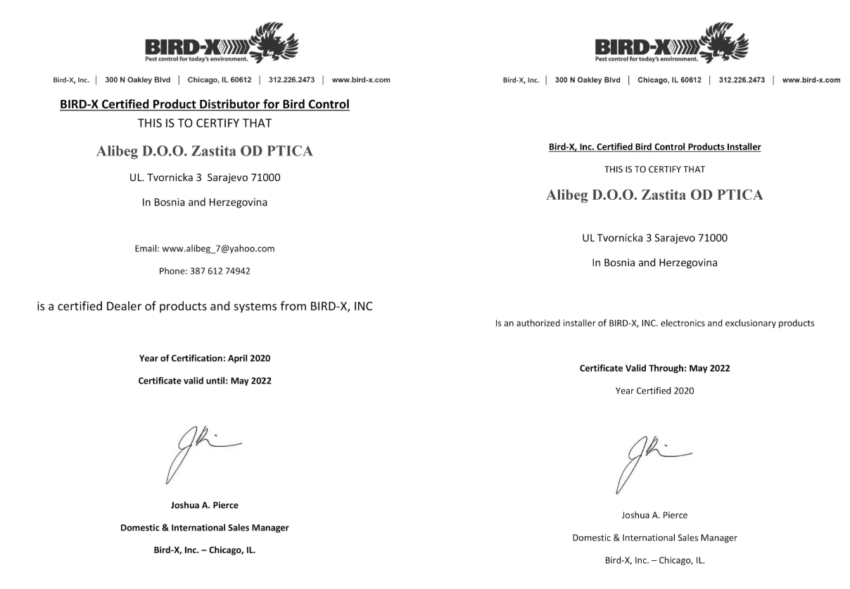 Alibeg certification documentation